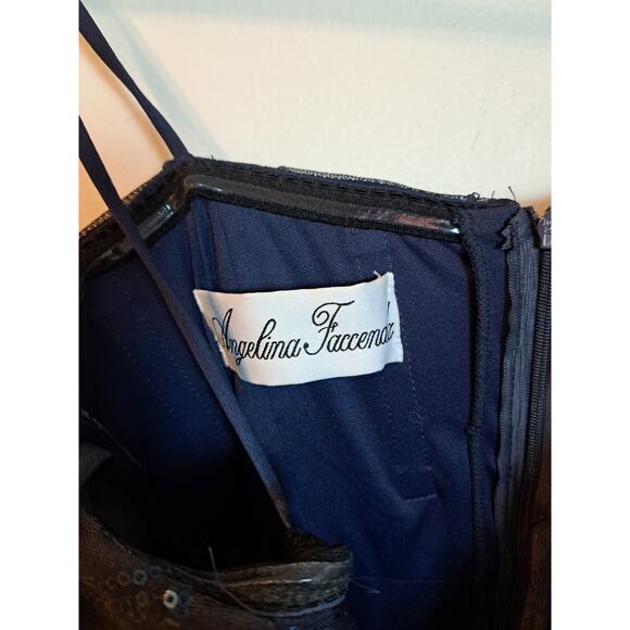 Angelina Faccenda Blue Sequence Geo Print Maxi Strappy Sz 10 - Picture 7 of 10